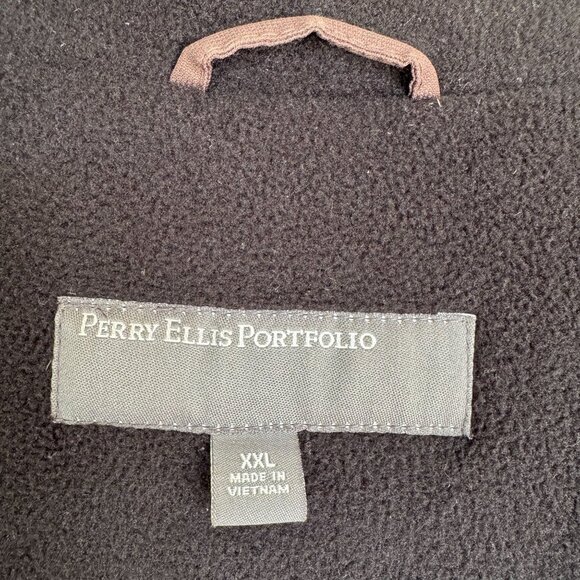 Vintage 90s Perry Ellis Portfolio Brown Double Collar Insulated  Coat Size XXL - Picture 14 of 16
